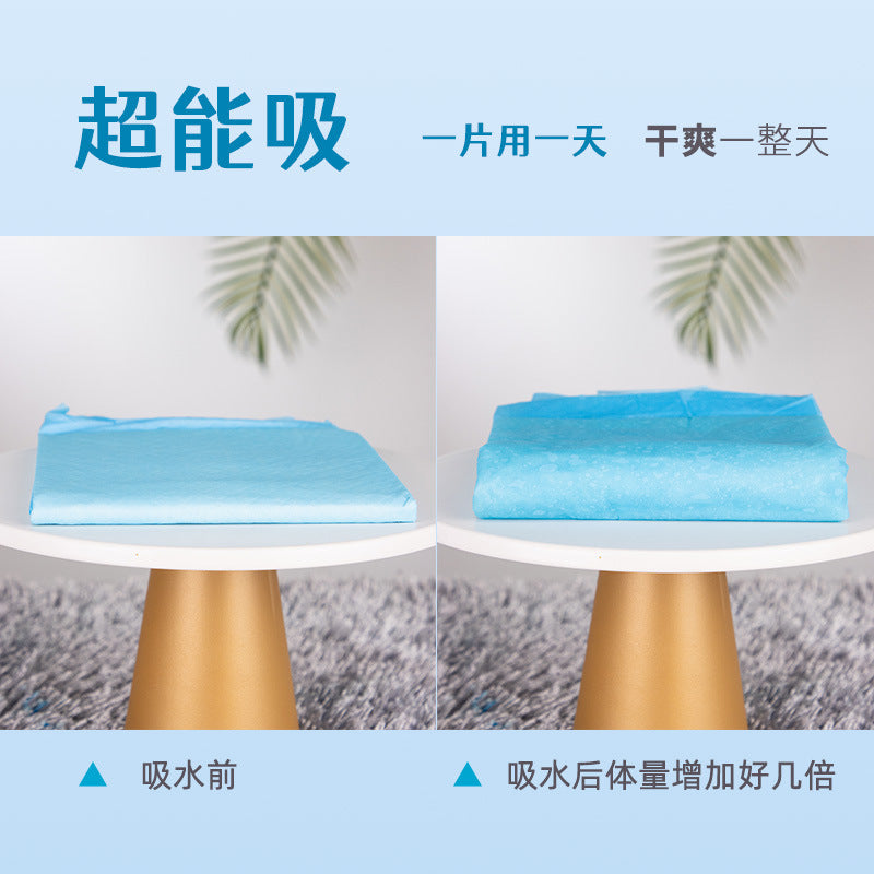 Pet urine pad, urine diaper, dog urine pad, thickened bamboo charcoal back adhesive water-absorbing disposable diaper - Image