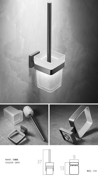 Toilet cleaning brush, toilet brush holder, wall-mounted stainless steel toilet brush storage rack, bathroom cleaning brush