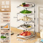 Stainless steel kitchen food preparation rack, no drilling required, wall-mounted vegetable tray, multi-layer hot pot side dish storage rack