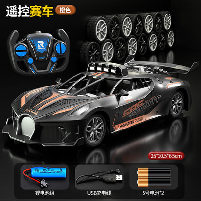 Remote control car racing four-way model, durable drop-resistant high-speed car racing, children's and boys' toy
