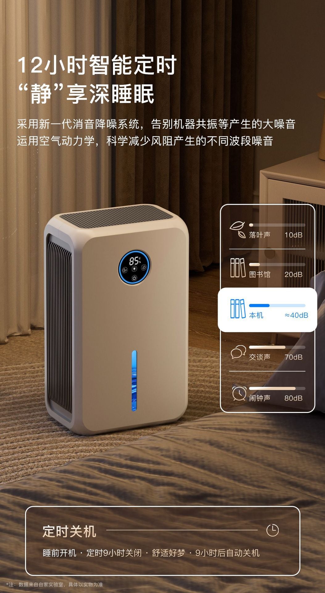 A small household dehumidifier is a must-have for absorbing, drying, dehumidifying, removing moisture and preventing dampness in the basement of a bedroom