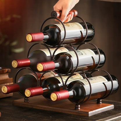 Creative wine rack ornament, solid wood wine rack, upside-down wine glass rack, home living room European style wine cabinet display rack