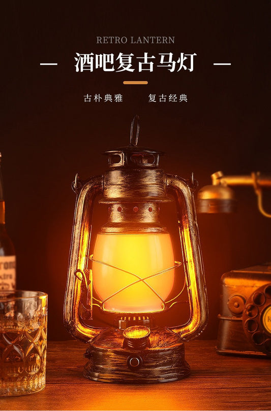 LED lamp decoration desk lamp creative retro horse lamp night lamp restaurant camping lamp ambient lamp bar lamp   led灯装饰台灯创意复古马灯小夜灯餐厅露营灯氛围灯酒吧台灯 - 太阳能LED露营灯 - Zhongshan Star Trade