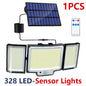 Solar outdoor light 2835LM 106 LED safety light, with remote control, IP65 waterproof, 180° wide-angle floodlight wall lamp, with 4 modes
