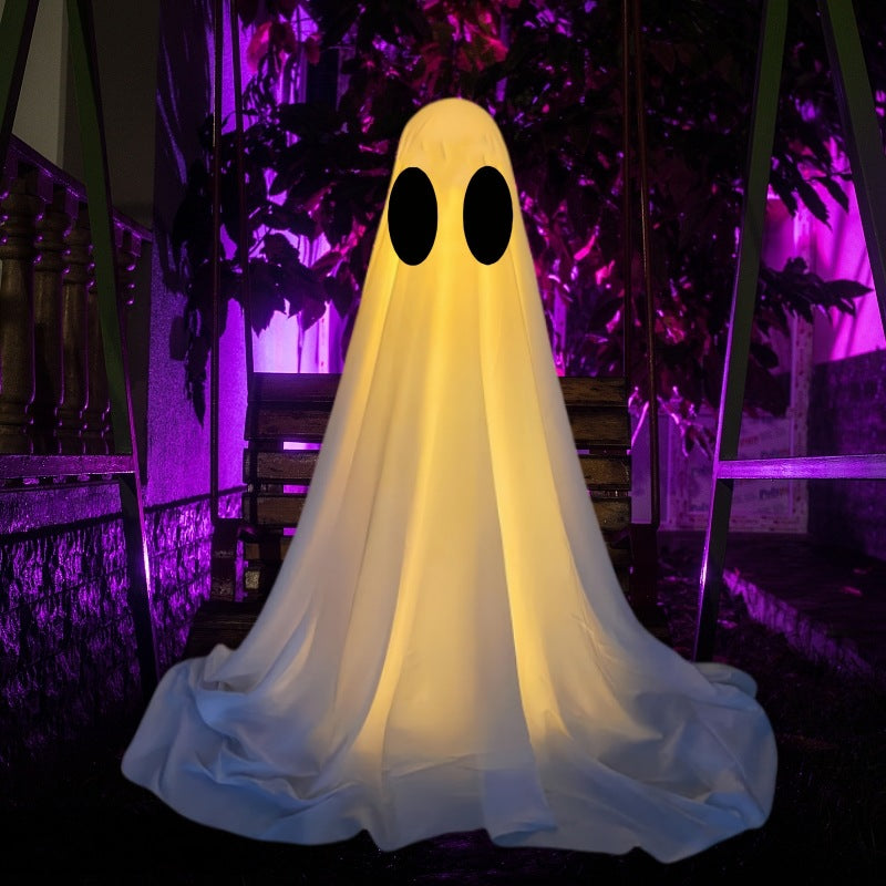 AYGXU 1 pcs Halloween Decorations Indoor,Ghost Decor with String Lights Remote Control,Halloween Party Decorations,Spooky Ghost Light for Home Table Room Kitchen Office AYGXU 1件室内万圣节装饰品，带灯串遥控器的幽灵装饰，万圣节派对装饰品，家庭餐桌室厨房办公室的幽灵幽灵灯 - 万圣节装饰品 - Zhongshan Star Trade - 恶魔双眼 - 高145三脚架款塑料球头（帽子+遥控款）
