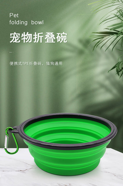 Dog bowl, pet foldable bowl, suitable for cats and dogs, portable pet feeding spray tray, suitable for walking, parking lot and travel, with climbing buckle 狗碗宠物可折叠碗，猫狗可用，便携式宠物喂食喷盘，用于步行停车场旅行，带 登山扣 - 宠物友好型户外用品 - Zhongshan Star Trade