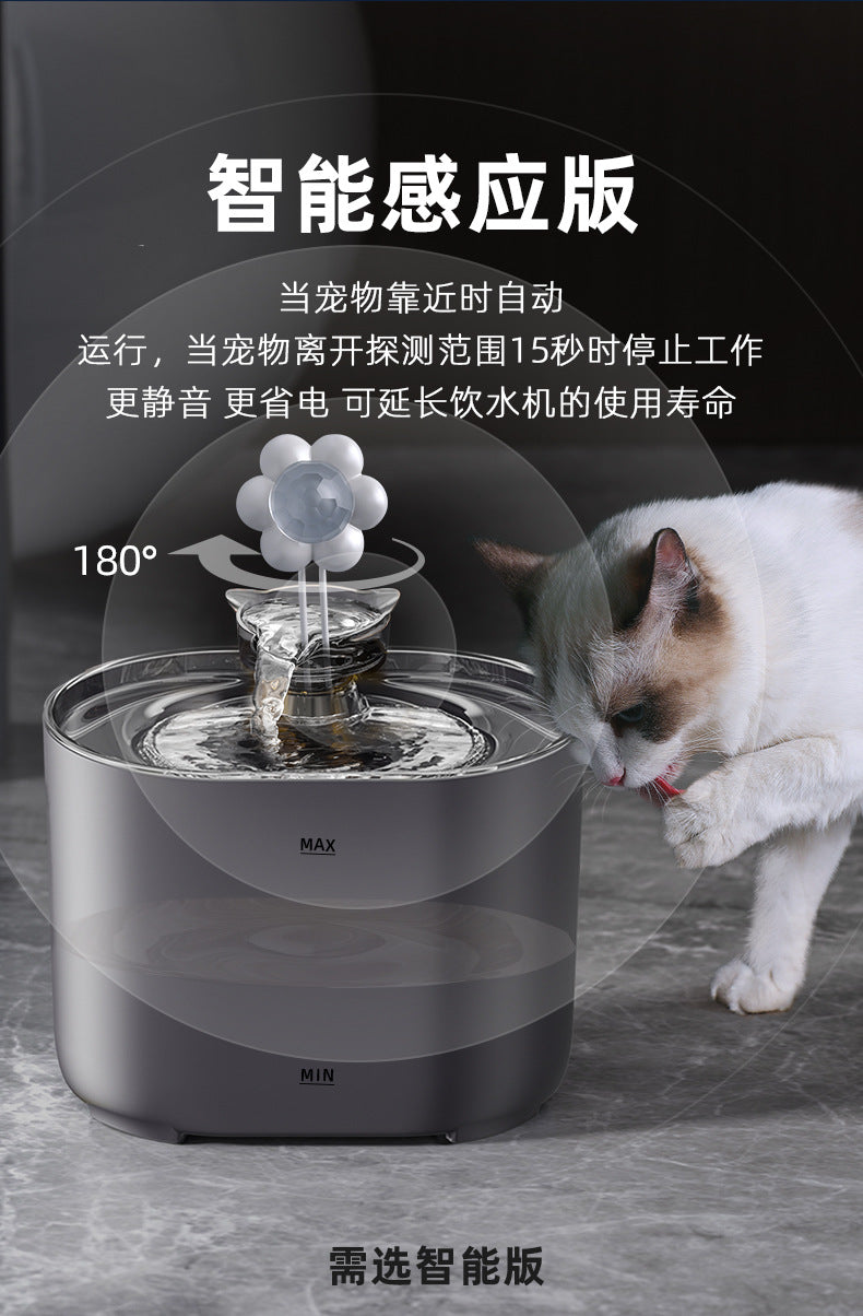 2.8 - liter automatic pet fountain dog water dispenser with replaceable filter and anti - slip foot pads, suitable for cats, dogs, and multiple pets (silver) 2.8 升自动宠物喷泉狗饮水机，带替换过滤器和防滑脚垫，适用于猫、狗、多只宠物（银色） - 宠物友好型户外用品 - Zhongshan Star Trade