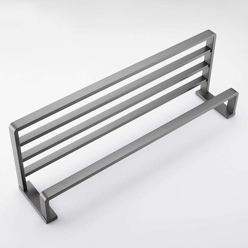 Gun gray 304 stainless steel towel rack bath towel rack bathroom towel bar storage rack bathroom bath towel rack