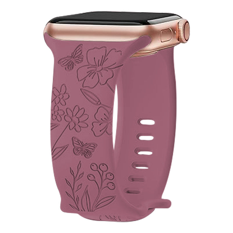 The embossed silicone strap for Apple iwatch is suitable for the entire series of Apple Watch