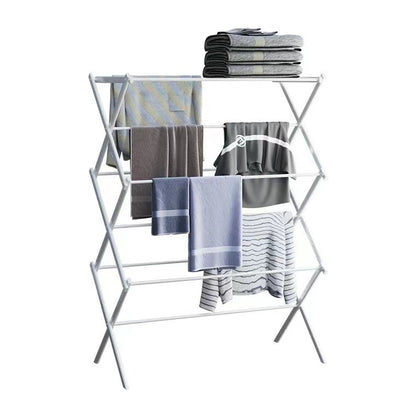 Folding clothes drying rack - Durable and space - saving laundry and towel rack, sturdy hanger for hanging clothes both indoors and outdoors, made of stainless steel 折叠晾衣架 – 耐用、节省空间的洗衣和毛巾架、坚固的衣架，用于在室内和室外悬挂衣服，不锈钢 - 折叠式多功能晾衣架 - Zhongshan Star Trade