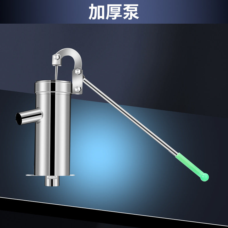Water pump - stainless steel household hand-operated water pump for old-fashioned water wells, hand-operated water pump for wellheads, hand-operated water pump for drawing water by pressure.