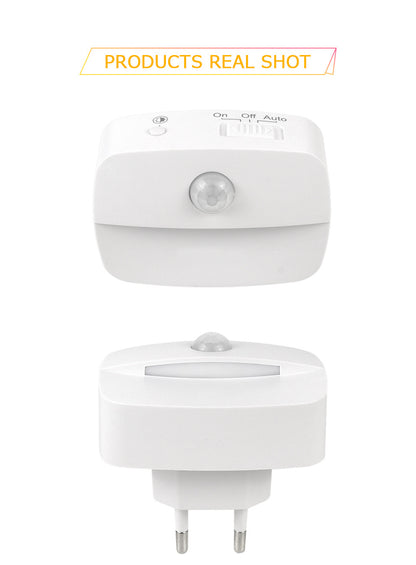 Intelligent human body sensor plug-in night light LED infrared sensor room staircase corridor light PIR night light
