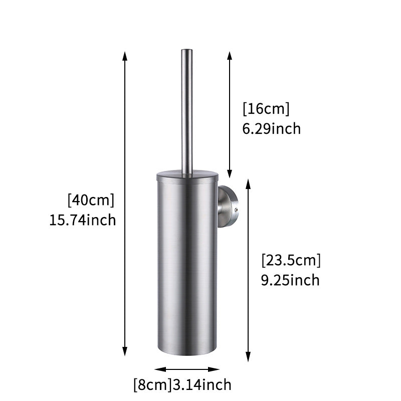 304 stainless steel toilet brush holder set, bathroom wall-mounted circular
