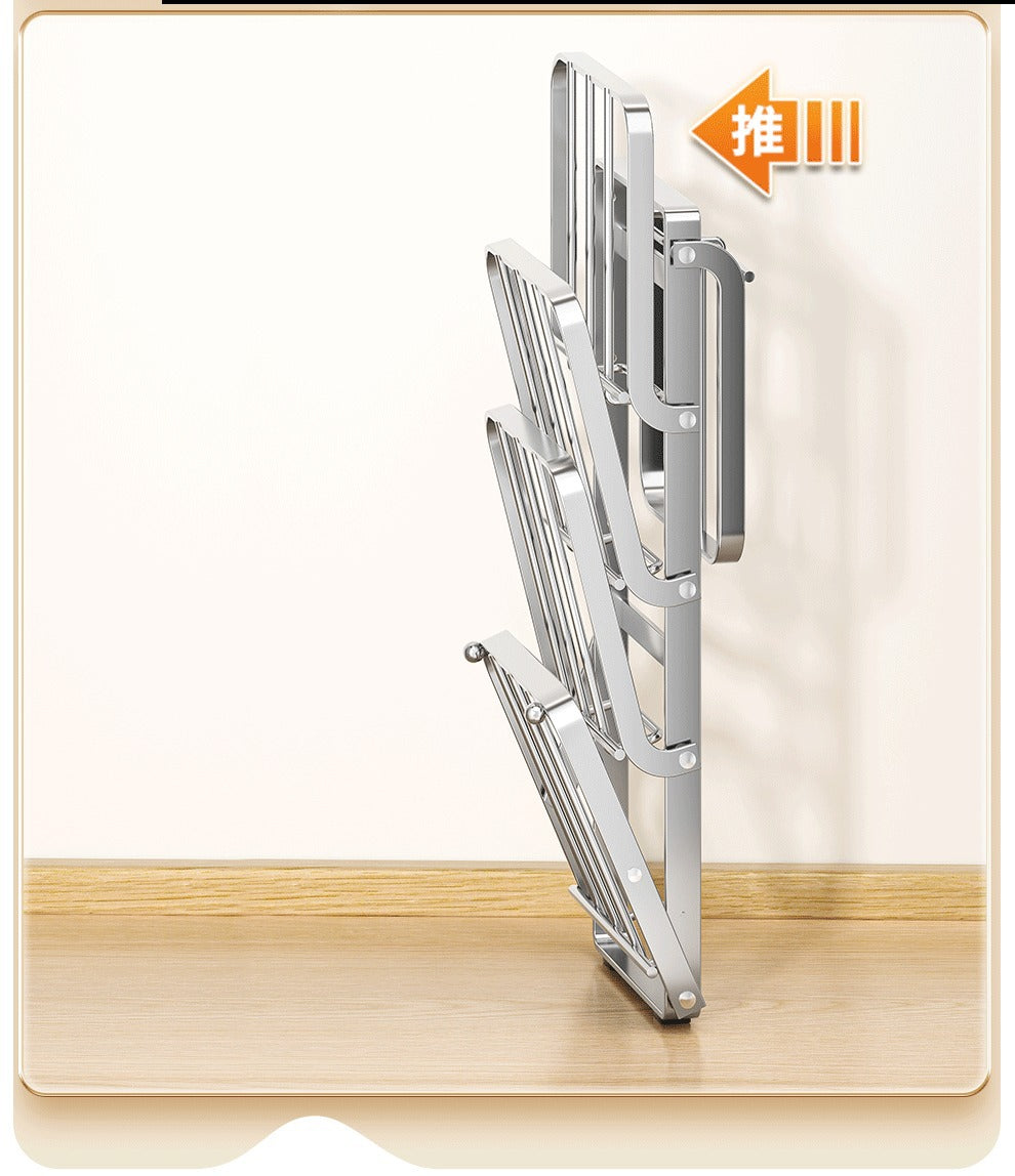 Stainless steel kitchen food preparation rack, no drilling required, wall-mounted vegetable tray, multi-layer hot pot side dish storage rack