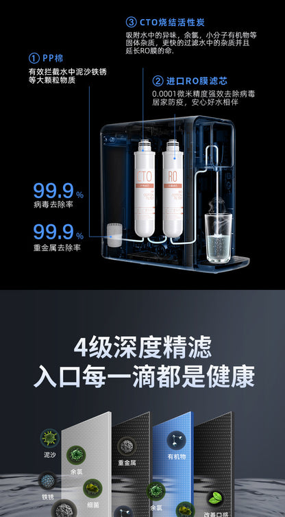 No-installation RO pure water machine, desktop hydrogen-rich heating integrated machine, household instant hot water dispenser, water purifier