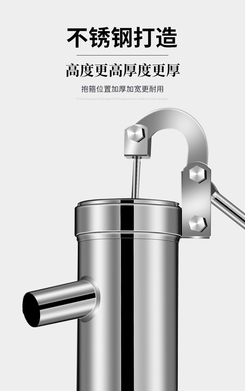 Water pump - stainless steel household hand-operated water pump for old-fashioned water wells, hand-operated water pump for wellheads, hand-operated water pump for drawing water by pressure.