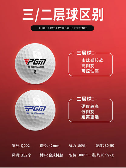 PGM Genuine Golf Balls, Golf Competition Balls, Two-Layer and Triple-Layer Practice Balls, Brand New Balls