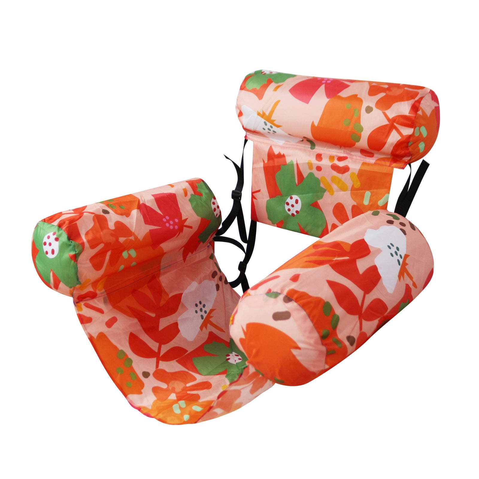 Adult inflatable swimming pool float pads, floating lounge chairs, thickened adult inflatable float strips, party summer water, beach and lake play float chairs成人充气泳池浮垫，漂浮躺椅，加厚成人充气浮条，派对夏日水上沙滩湖泊玩乐浮椅 - 水上玩具 - Zhongshan Star Trade - Orange - 76*40.5*61cm