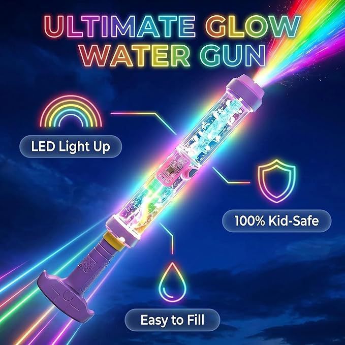 Cross-border Glowing Rainbow LED Water Blaster - Colorful Neon LED Water Gun Wholesale