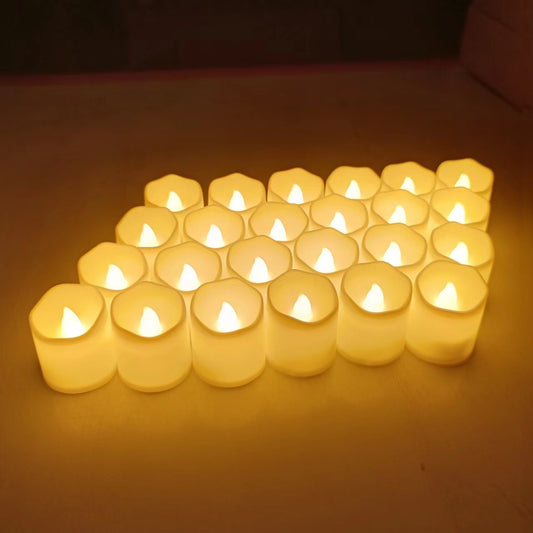 Flameless wish candles, flameless flashing electric fake candles, 24 - piece set with over 200 hours of warm white battery - powered LED tea lamps, suitable for wedding, dining table, Halloween and Christmas decorations - 万圣节装饰品 - Zhongshan Star Trade