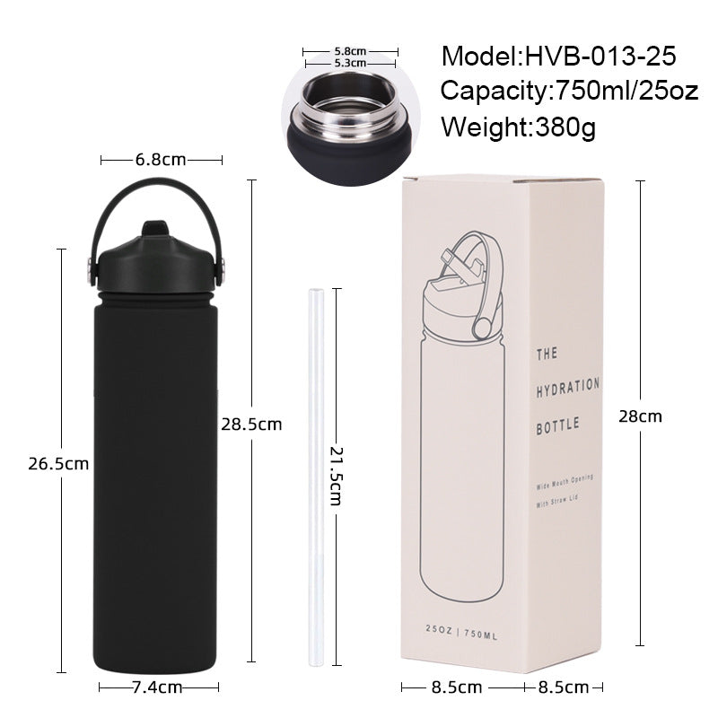 750ml stainless steel water bottle, wide - mouthed portable hand - held bottle, outdoor sports suction nozzle, insulated cup 750ml不锈钢水壶广口便携手提瓶子户外运动吸嘴保温杯 - 保温杯 - Zhongshan Star Trade