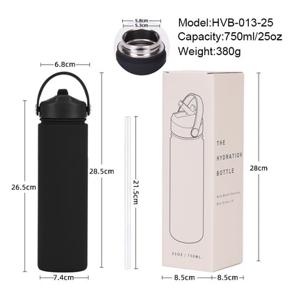 750ml stainless steel water bottle, wide - mouthed portable hand - held bottle, outdoor sports suction nozzle, insulated cup 750ml不锈钢水壶广口便携手提瓶子户外运动吸嘴保温杯 - 保温杯 - Zhongshan Star Trade