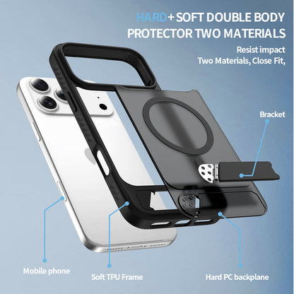 IPhone 17 Strong Magnetic Charging Invisible Stand phone case 17 Pro max Car phone case