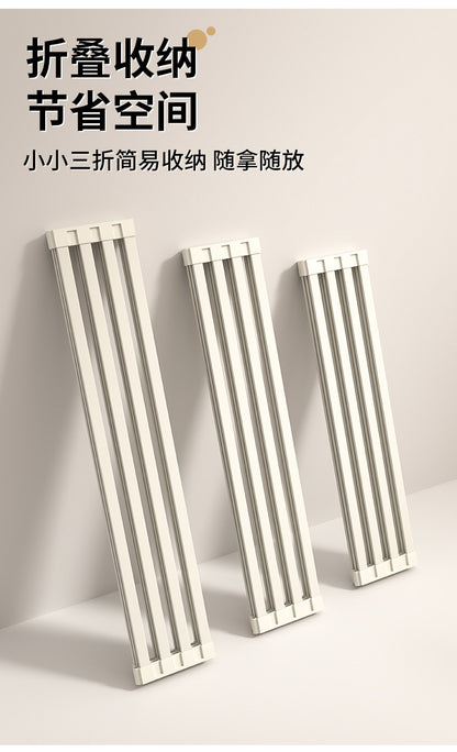 Foldable kitchen drain rack, heat-insulating mat, stainless steel sink, dish drainer, and storage rack - Image 16