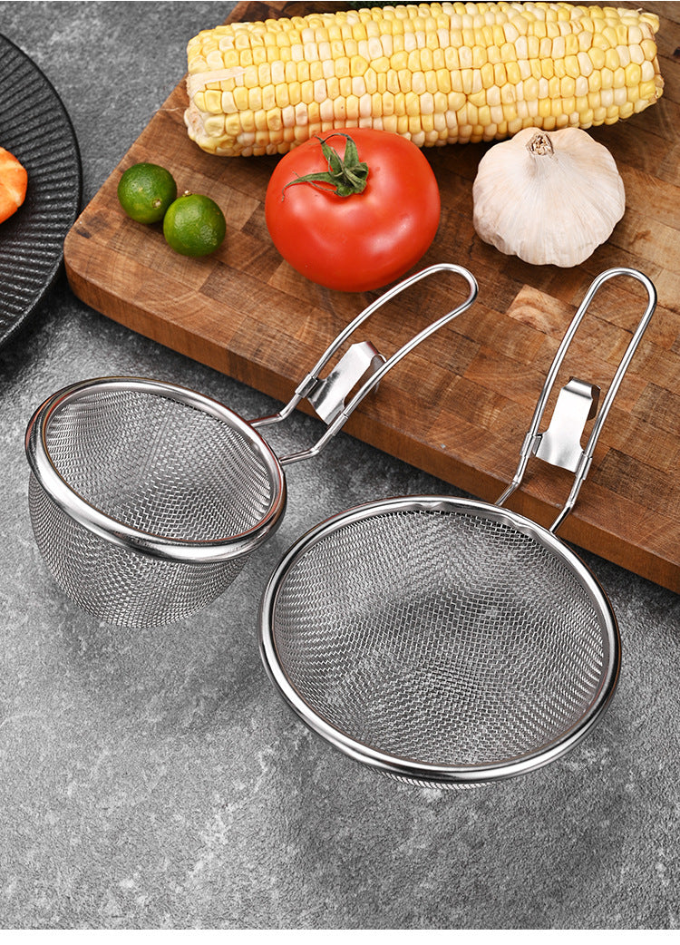 Stainless steel 304 hot pot strainer with hook, household hot pot and spicy hot pot strainer, deep-frying filter strainer