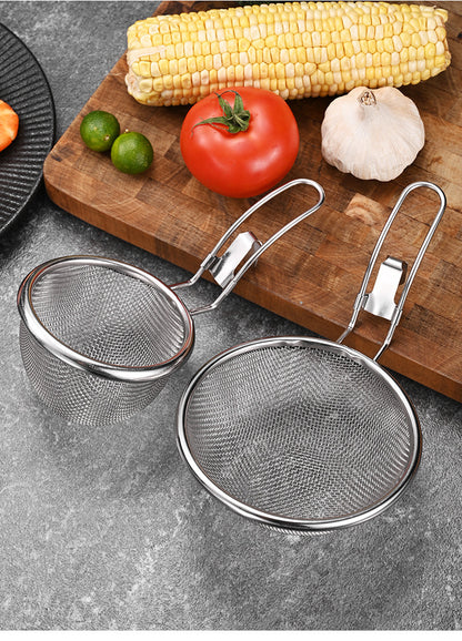 Stainless steel 304 hot pot strainer with hook, household hot pot and spicy hot pot strainer, deep-frying filter strainer