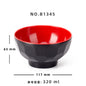 Melamine black and red plastic small bowls, restaurant hot pot seasoning bowls, dipping sauce bowls, canteen rice bowls, breakfast porridge and soup bowls 密胺黑红塑料小碗餐厅饭店火锅调料碗蘸酱碗食堂米饭碗早餐粥汤碗 - 日式餐具 - Zhongshan Star Trade - B1345 117*63mm 320ml