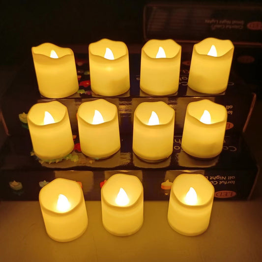 Flameless wish candles, flameless flashing electric fake candles, 24 - piece set with over 200 hours of warm white battery - powered LED tea lamps, suitable for wedding, dining table, Halloween and Christmas decorations - 万圣节装饰品 - Zhongshan Star Trade