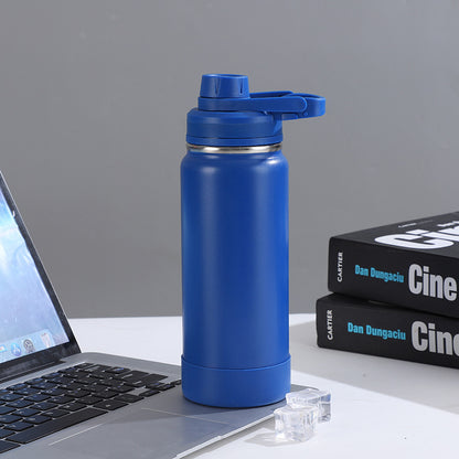 Space kettle, 304 stainless steel anti - slip bottom pad, insulated cup, large capacity outdoor sports water bottle 太空壶304不锈钢防滑底垫保温杯大容量户外运动水壶 - 保温杯 - Zhongshan Star Trade - 蓝色 - 1000ml