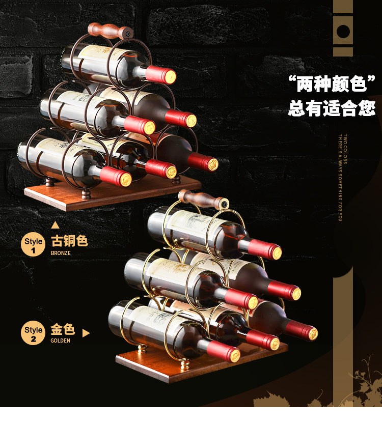 Creative wine rack ornament, solid wood wine rack, upside-down wine glass rack, home living room European style wine cabinet display rack