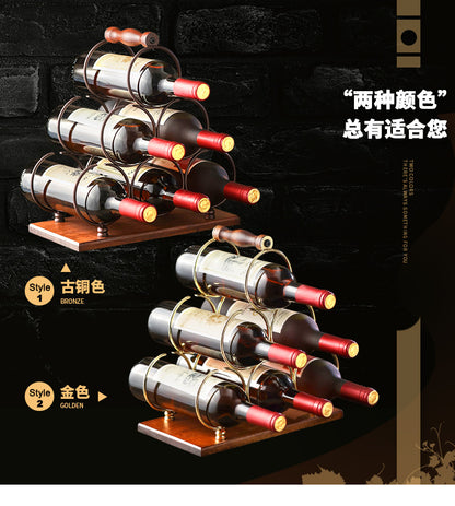 Creative wine rack ornament, solid wood wine rack, upside-down wine glass rack, home living room European style wine cabinet display rack