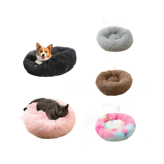 Indoor cat and dog beds, 20 - inch soothing donut beds for puppies and kittens, washable round fluffy pet beds, suitable for small and medium - sized dogs and cats 室内猫狗猫床，20 英寸小狗和小猫镇静甜甜圈床，可水洗圆形蓬松宠物床，适合中小型犬和猫 - 宠物友好型户外用品 - Zhongshan Star Trade