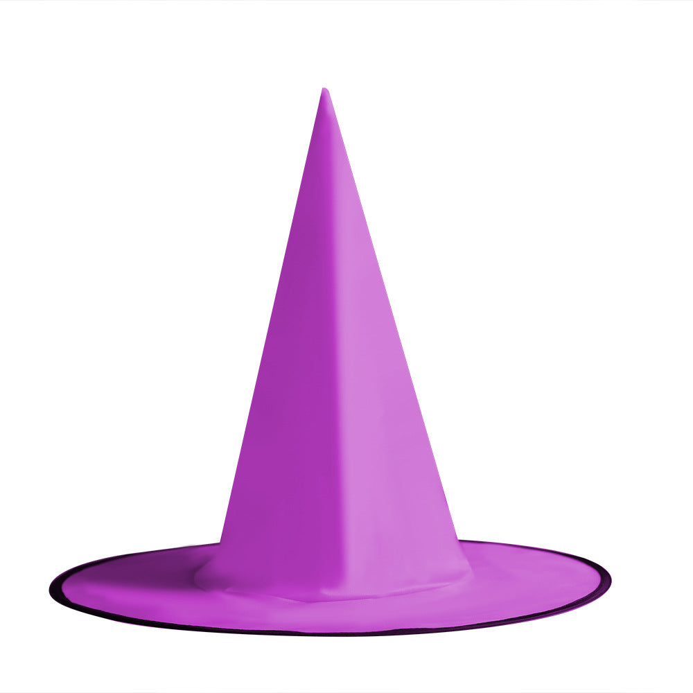 Halloween hat, black Oxford cloth wizard hat, makeup costume props, Harry Potter magic witch hat 万圣节帽子黑色牛津布巫师帽化妆服饰道具哈利波特魔法女巫巫婆帽 - 万圣节装饰品 - Zhongshan Star Trade - 巫师帽紫色L码38*36cm