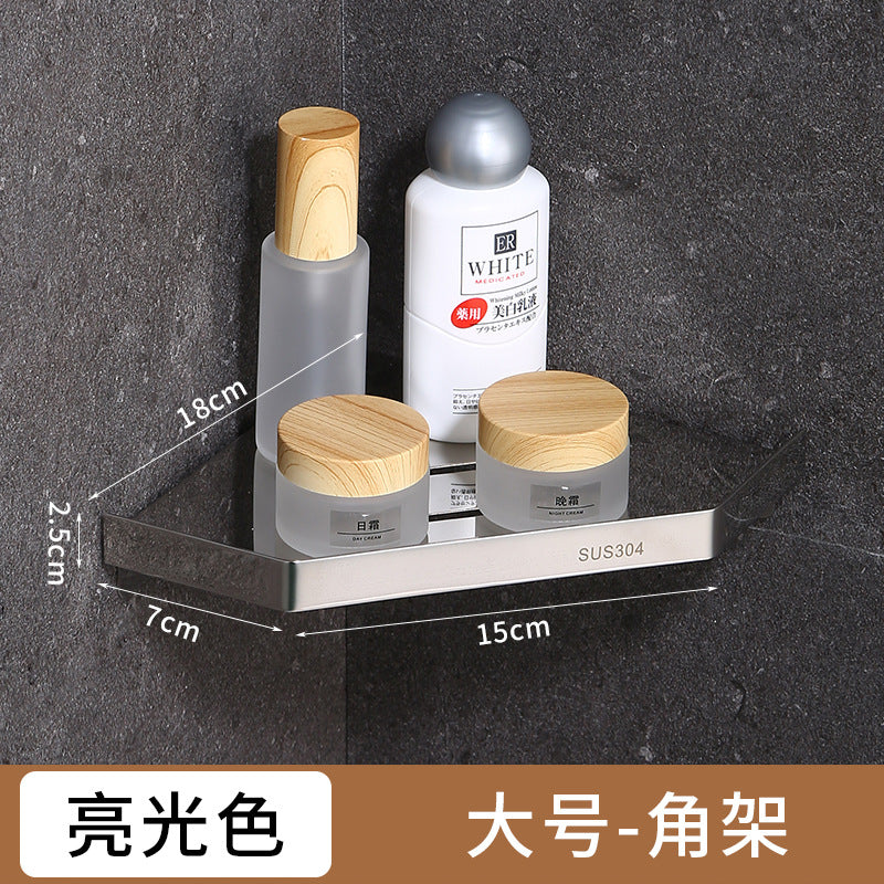 304 stainless steel triangular storage rack, bathroom without drilling, shower room, bathroom, kitchen, corner and corner bathroom rack