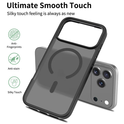 iphone17pm phone case with magnetic matte skin feel 16 shockproof Apple 15promax protective case