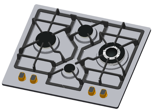 SJ - 22L/SJ - 22R   Stainless steel built - in 4 - hole gas stove stand for household multi - burner natural gas stove    SJ - 22L/SJ - 22R  不锈钢嵌入式四眼燃气灶架 家用多灶头天然气炉灶 - 炉架 - Zhongshan Star Trade - SJ - 22R
