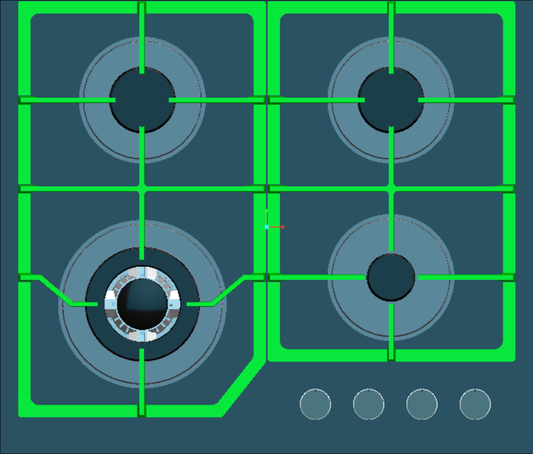 SJ - 25L/SJ - 25R   Stainless steel built - in 4 - hole gas stove stand for household multi - burner natural gas stove    SJ - 25L/SJ - 25R  不锈钢嵌入式四眼燃气灶架 家用多灶头天然气炉灶 - 炉架 - Zhongshan Star Trade