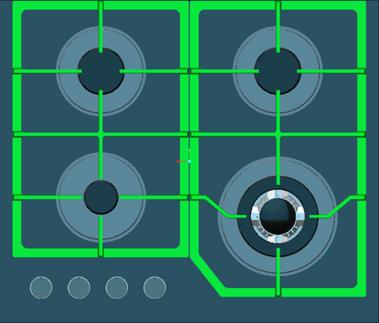 SJ - 25L/SJ - 25R   Stainless steel built - in 4 - hole gas stove stand for household multi - burner natural gas stove    SJ - 25L/SJ - 25R  不锈钢嵌入式四眼燃气灶架 家用多灶头天然气炉灶 - 炉架 - Zhongshan Star Trade - SJ - 25R