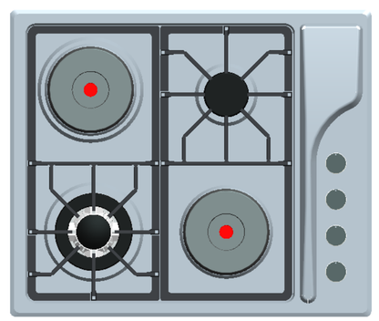 SJ - 38E2   Stainless steel built - in 4 - hole gas stove stand for household multi - burner natural gas stove    SJ - 38E2  不锈钢嵌入式四眼燃气灶架 家用多灶头天然气炉灶 - 炉架 - Zhongshan Star Trade
