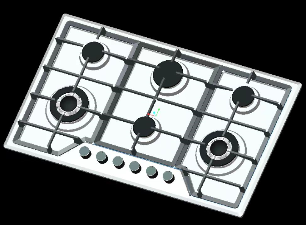 SJ - 43L/M/R   Stainless steel built - in 6 - hole gas stove stand for household multi - burner natural gas stove    SJ - 43L/M/R  不锈钢嵌入式六眼燃气灶架 家用多灶头天然气炉灶 - 炉架 - Zhongshan Star Trade - SJ - 43R - 5.05KG