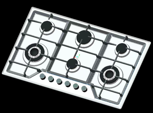 SJ - 43L/M/R   Stainless steel built - in 6 - hole gas stove stand for household multi - burner natural gas stove    SJ - 43L/M/R  不锈钢嵌入式六眼燃气灶架 家用多灶头天然气炉灶 - 炉架 - Zhongshan Star Trade - SJ - 43R - 5.05KG