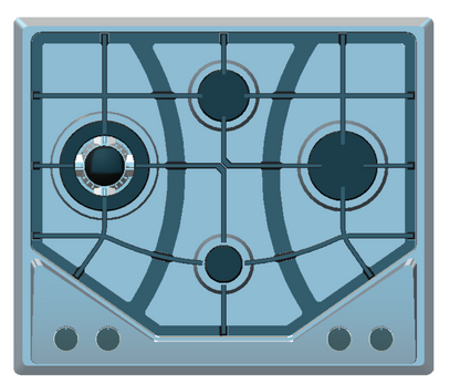 SJ - 44L/SJ - 44R/SJ - 44M  Stainless steel built - in 4 - hole gas stove stand for household multi - burner natural gas stove    SJ - 44L/SJ - 44R/SJ - 44M  不锈钢嵌入式四眼燃气灶架 家用多灶头天然气炉灶 - 炉架 - Zhongshan Star Trade