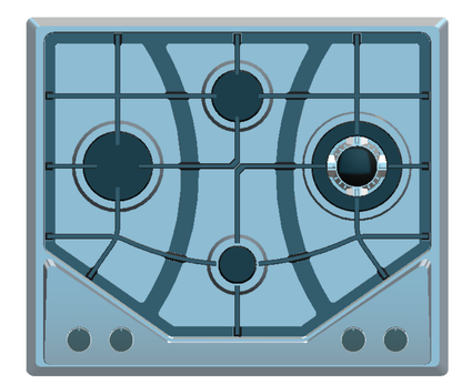 SJ - 44L/SJ - 44R/SJ - 44M  Stainless steel built - in 4 - hole gas stove stand for household multi - burner natural gas stove    SJ - 44L/SJ - 44R/SJ - 44M  不锈钢嵌入式四眼燃气灶架 家用多灶头天然气炉灶 - 炉架 - Zhongshan Star Trade - SJ - 44R - 4KG