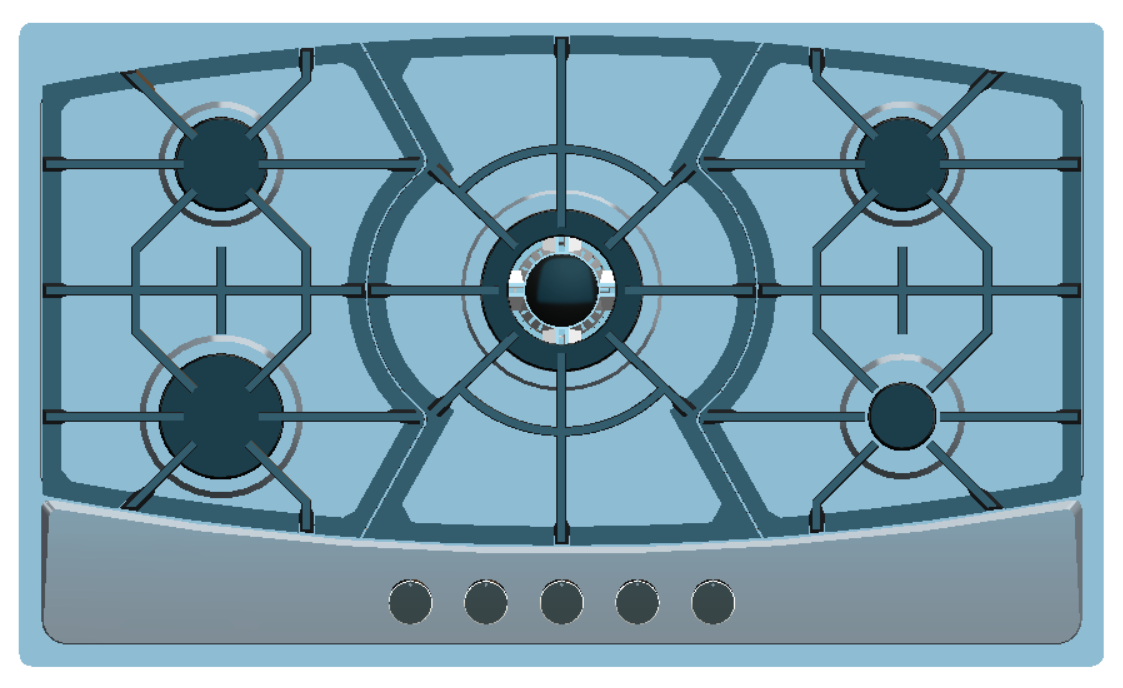 SJ - 45LR/M   Stainless steel built - in 5 - hole gas stove stand for household multi - burner natural gas stove    SJ - 45LR/M   不锈钢嵌入式五眼燃气灶架 家用多灶头天然气炉灶 - 炉架 - Zhongshan Star Trade
