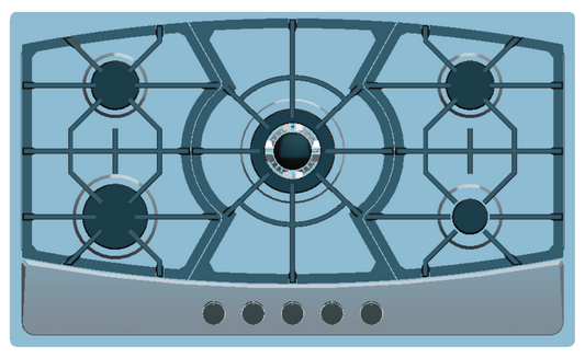 SJ - 45LR/M   Stainless steel built - in 5 - hole gas stove stand for household multi - burner natural gas stove    SJ - 45LR/M   不锈钢嵌入式五眼燃气灶架 家用多灶头天然气炉灶 - 炉架 - Zhongshan Star Trade