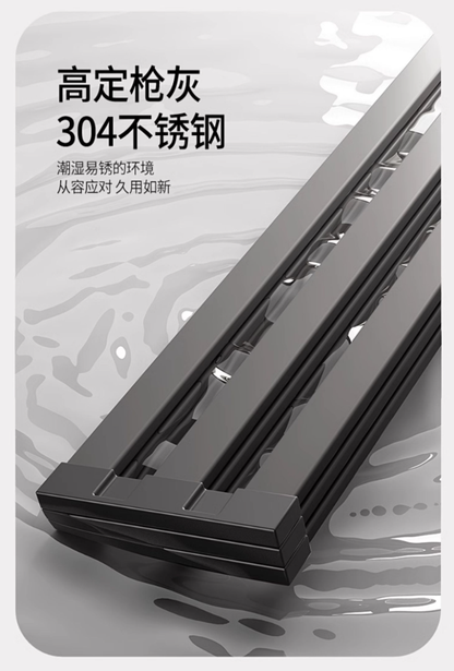 Sink draining rack, 304 stainless steel foldable bowl rack, storage rack, gun grey kitchen countertop storage water filter pa